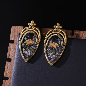 Vintage Peacock Oil Earrings Minority Fashion Temperament Design Earrings