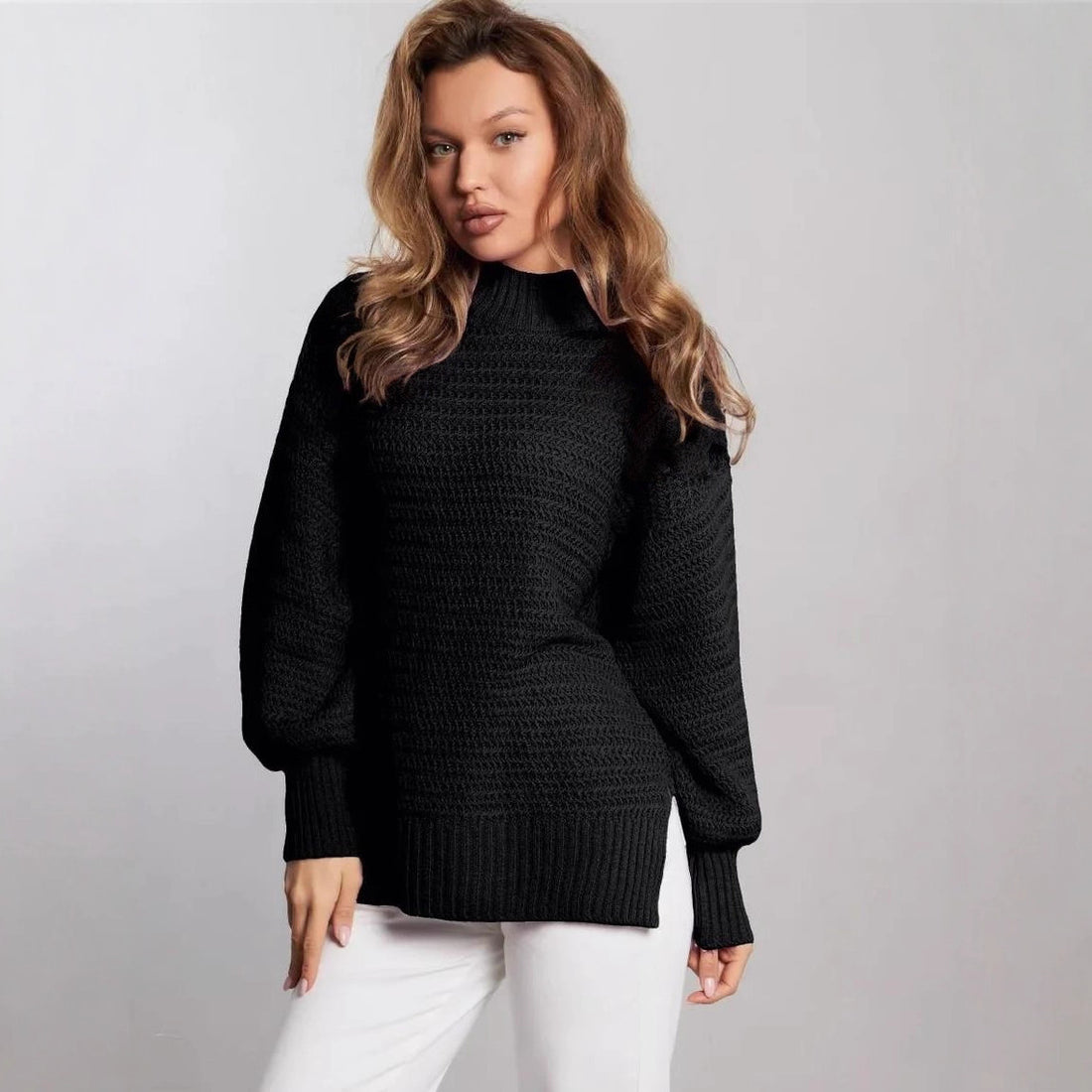 Pullover Long Sleeve Split Bottoming Sweater