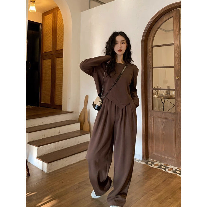Women's Solid Color Casual American Loose Sports Suit