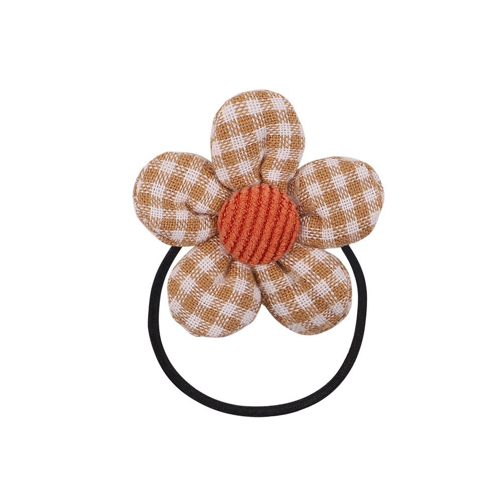 Cute Children Color Flower Rope Student Hair Band Hair Rope Hair Accessories