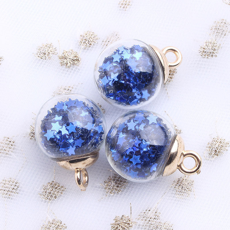 16mm Round Transparent Colored Glass Ball Ornament Accessories Handmade Material