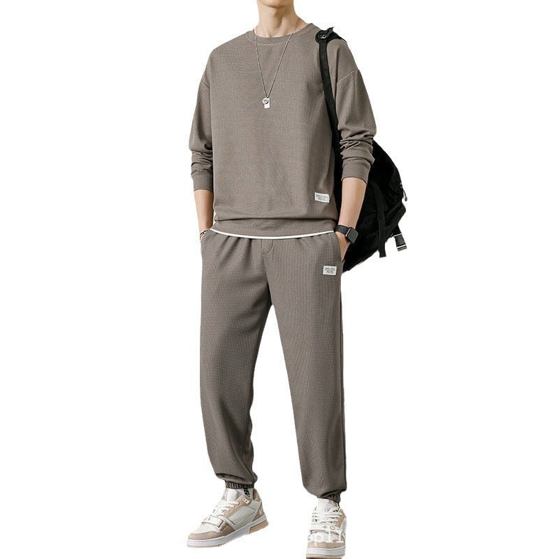 Long-sleeved Sweater Trousers Waffle Leisure Sports Student