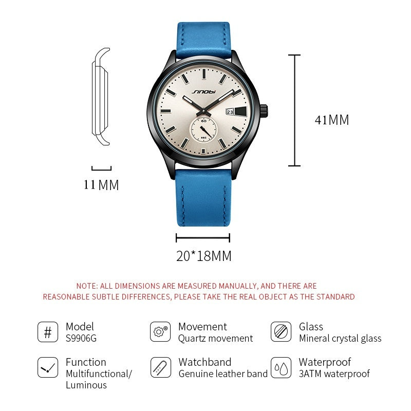 Casual Leather Belt Business Men's Quartz Watch
