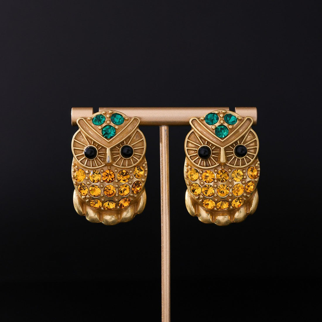 Owl Earrings Three-dimensional Earrings Heavy Industry Enamel Animal Earrings