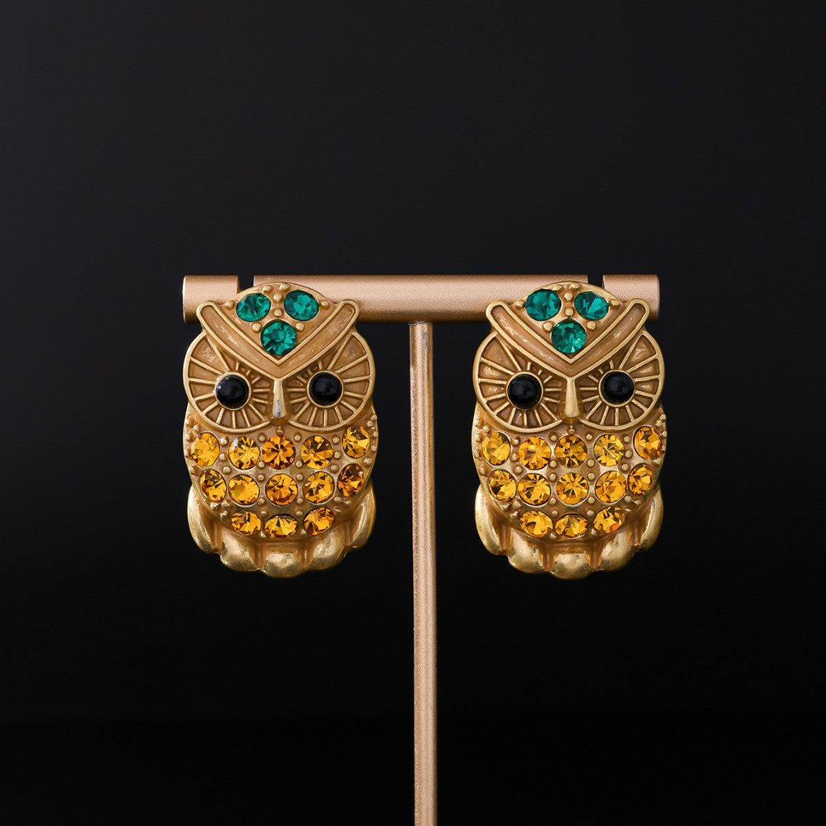 Owl Earrings Three-dimensional Earrings Heavy Industry Enamel Animal Earrings
