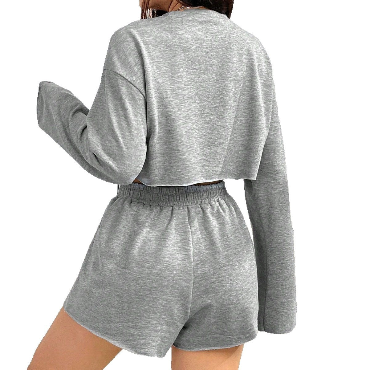 Women's Long-sleeved T-shirt Short Suit