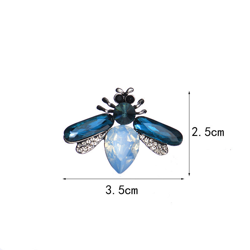 Crystal Glass Bee Brooch Scarf Buckle Three-dimensional Accessories