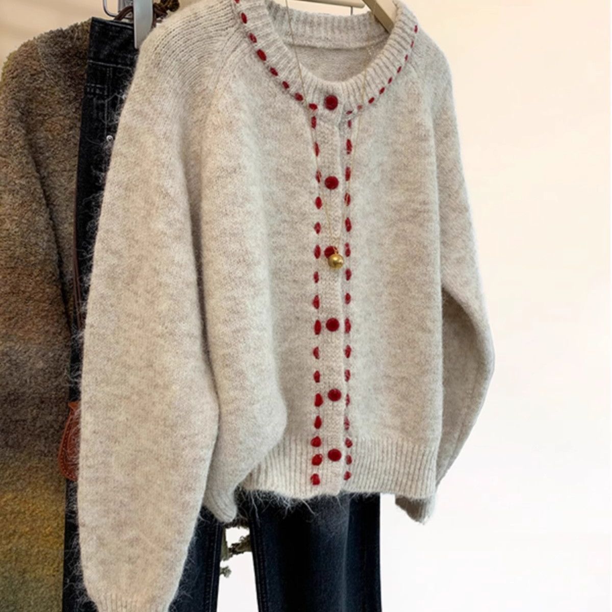 Outer Wear Lazy Knitted Cardigan Top