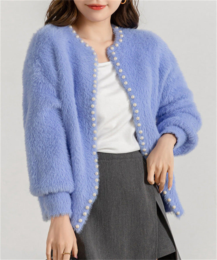 Autumn And Winter Mink-like Knitted Women's Clothing Loose And Lazy Style