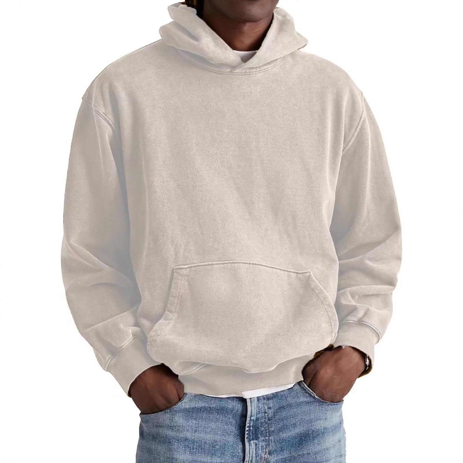 Men's Round Neck American Retro Casual Hooded Sweatshirt