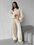 Women's Zipper Jacket And Trousers Casual Suit