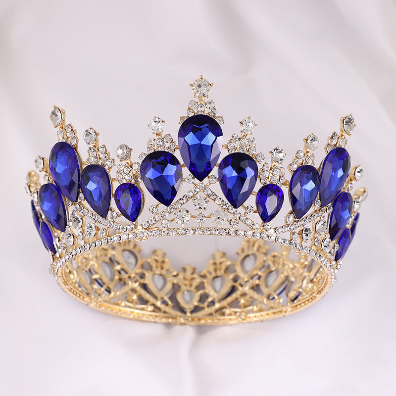 Round Crown Luxury Crystal Crown Bride Wedding Headdress Wedding Dress Accessories