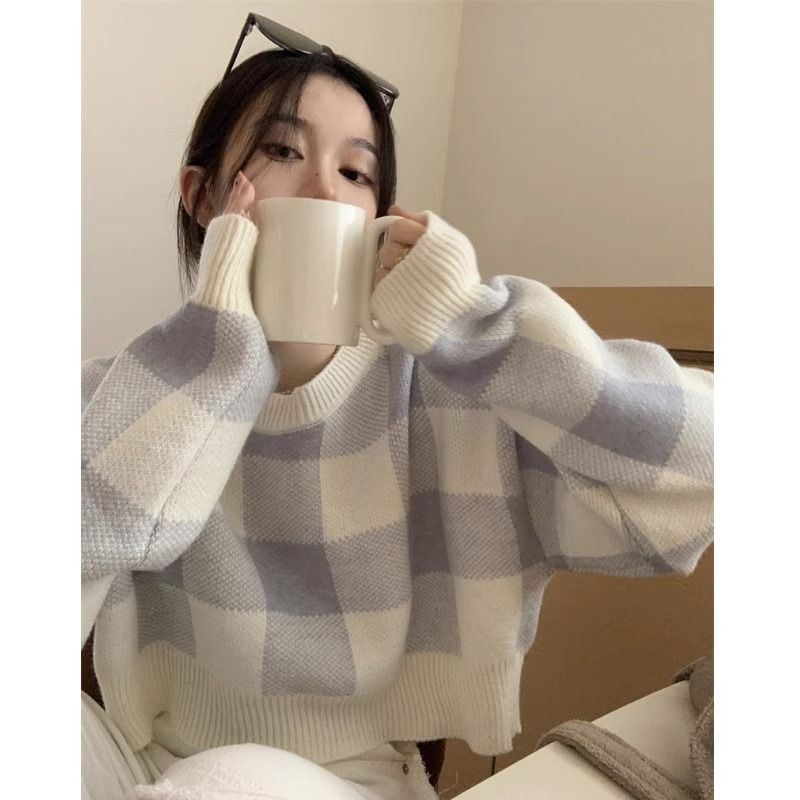Women's Sweet Leisure Versatile Lattice Short Sweater