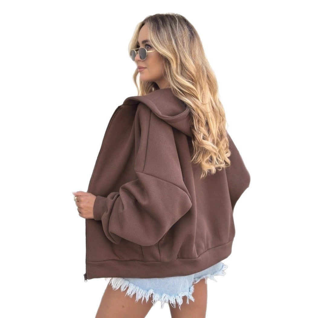 Fashion Hooded Casual Female Cardigan Top