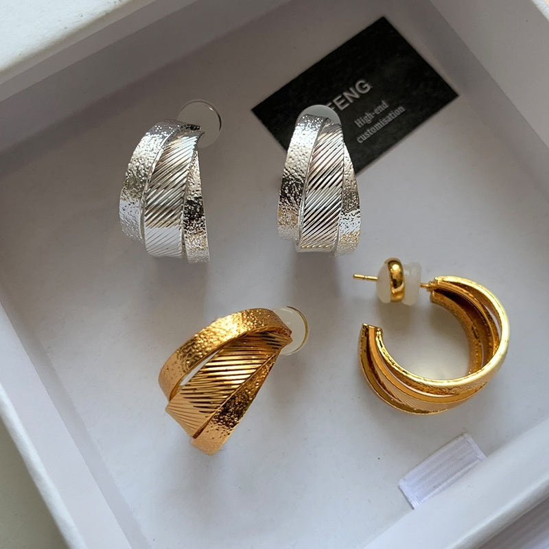 Gold And Silver Color Ear Ring Women's Earrings
