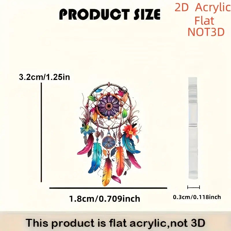 Dreamcatcher Pattern Flat Acrylic Earrings