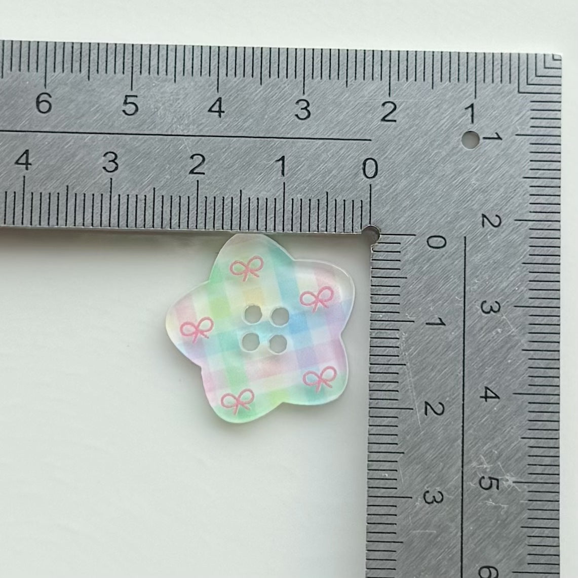 Button Cartoon Plaid Acrylic DIY Clothes Accessories