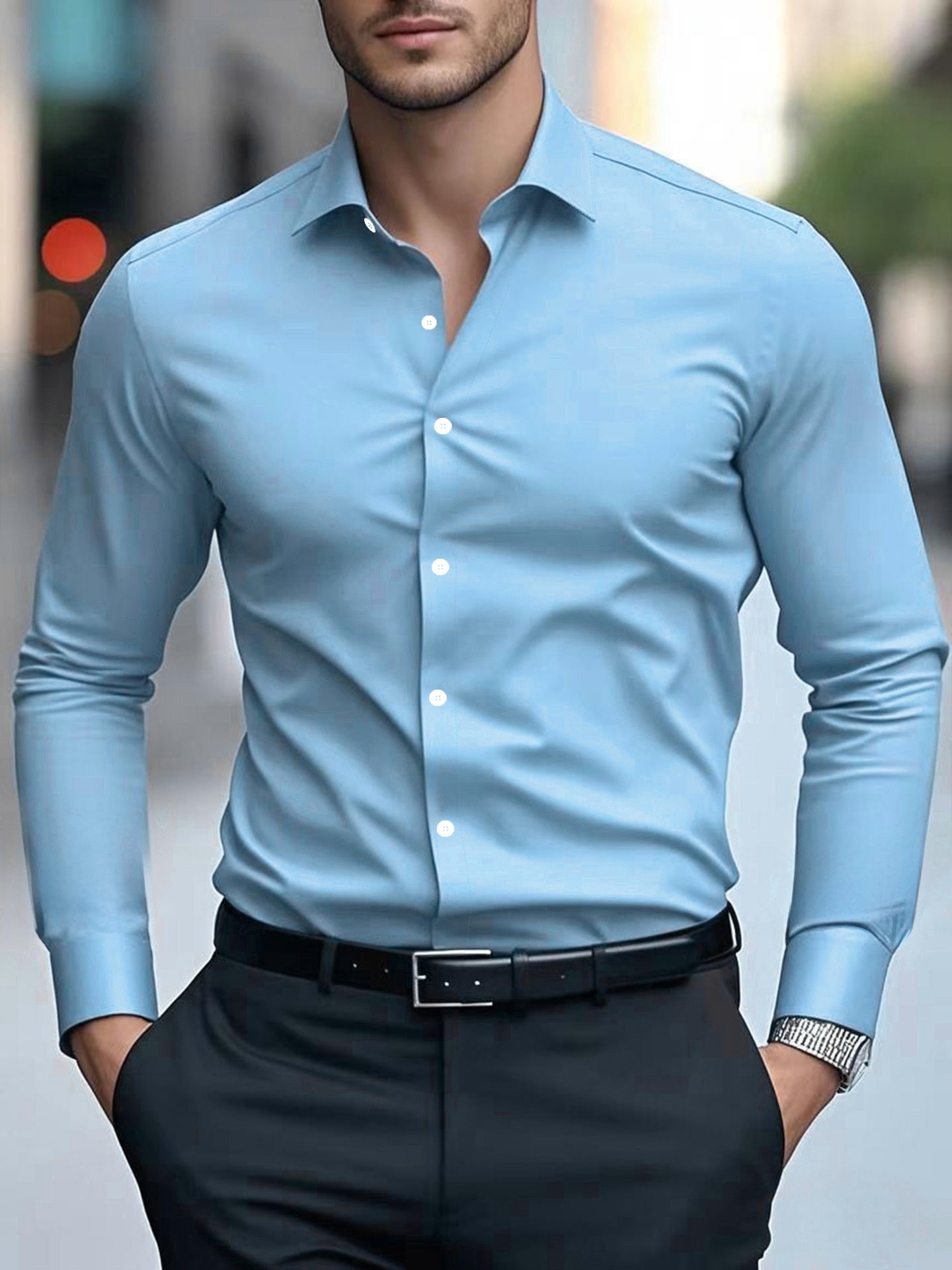 Spring And Autumn Long-sleeved White Shirt Formal Wear Slim Fit Business Workwear