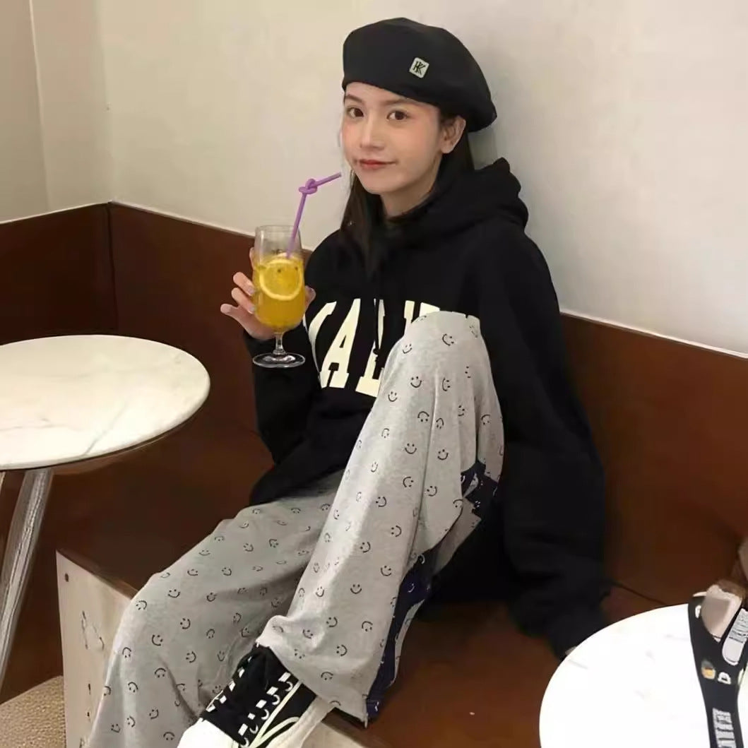 Letter Large Design Loose All-matching Pullover Sweater