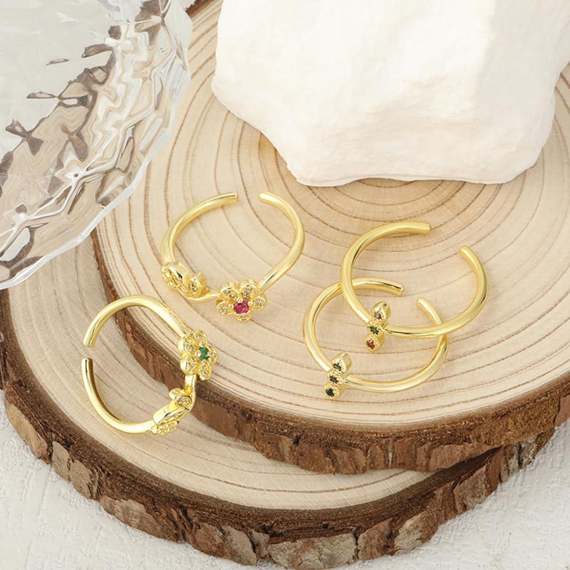 High-grade Flower Open Ring Special-interest Design