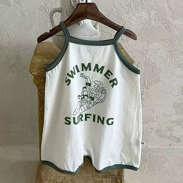 Pure Cotton Camisole  Boys Summer Clothing Sports Surfing Jumpsuit