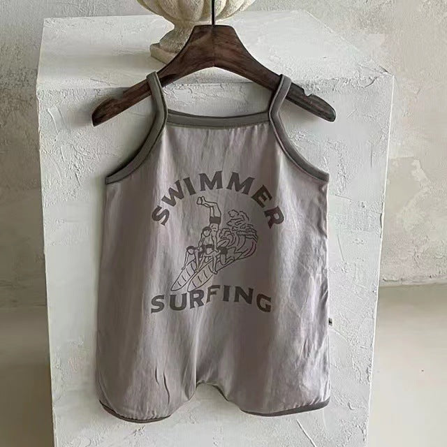 Pure Cotton Camisole  Boys Summer Clothing Sports Surfing Jumpsuit