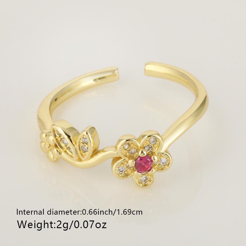 High-grade Flower Open Ring Special-interest Design