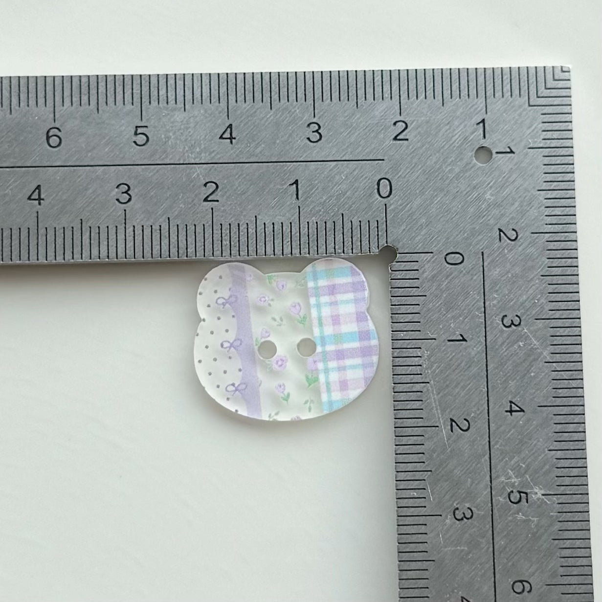 Button Cartoon Plaid Acrylic DIY Clothes Accessories