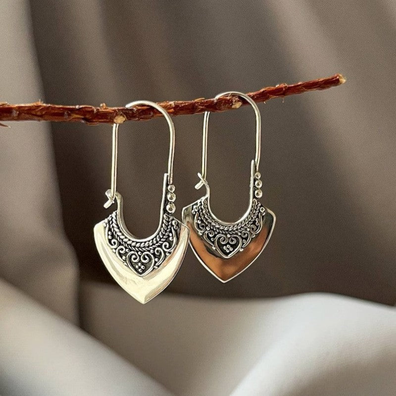 Bohemian Carved Pattern Earrings Women Jewelry