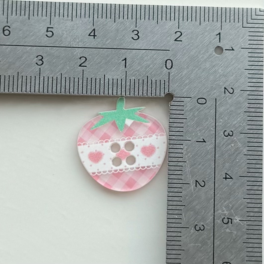 Button Cartoon Plaid Acrylic DIY Clothes Accessories