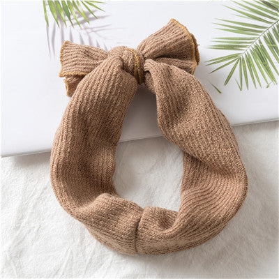 Headwear New Bow Hair Accessories Children's Solid Color Baby Hair Band Hair Accessories Wide Brimmed Girl Baby Micro Elastic Headband