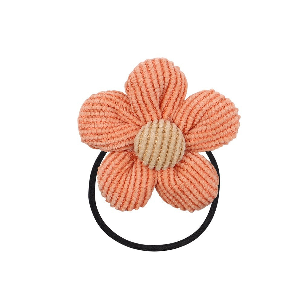 Cute Children Color Flower Rope Student Hair Band Hair Rope Hair Accessories