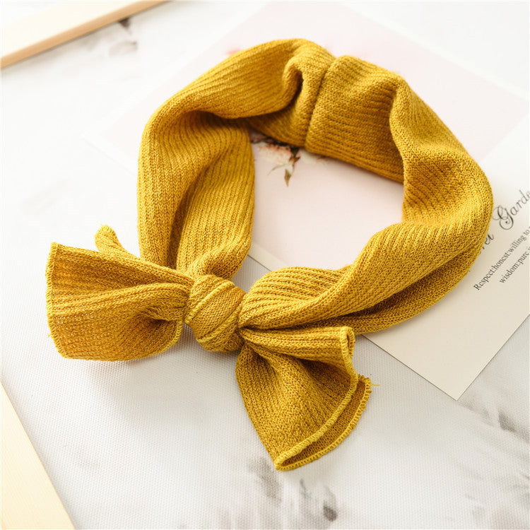 Headwear New Bow Hair Accessories Children's Solid Color Baby Hair Band Hair Accessories Wide Brimmed Girl Baby Micro Elastic Headband