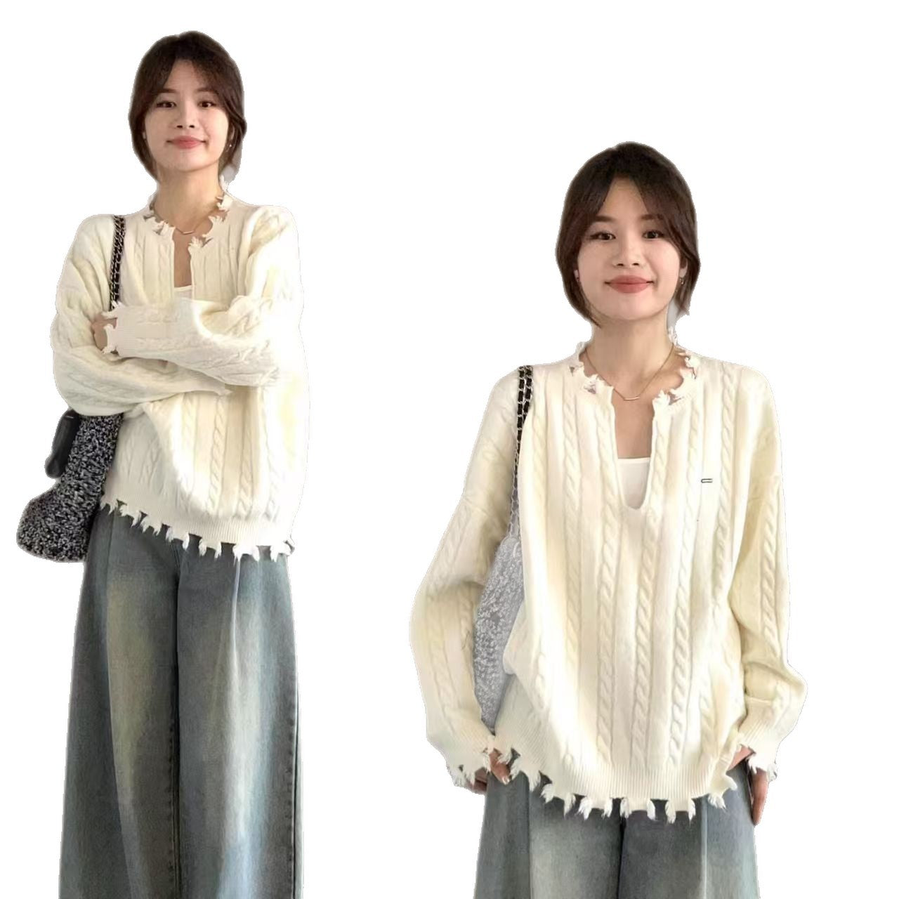 Korean Style Loose And Idle Knitwear Top