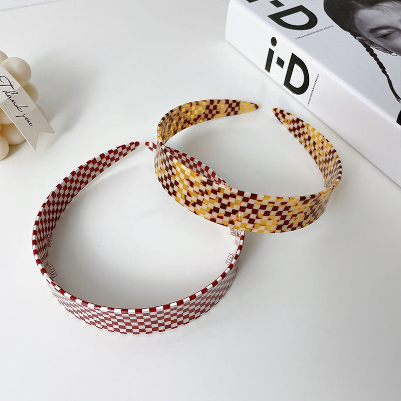 Cellulose Acetate Sheet Hair Accessories Plaid Headband For Women