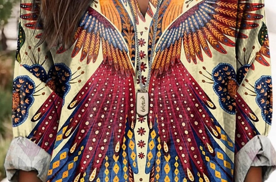 Summer Small V-neck Long-sleeved Casual Temperament Daily Vacation T-shirt Top