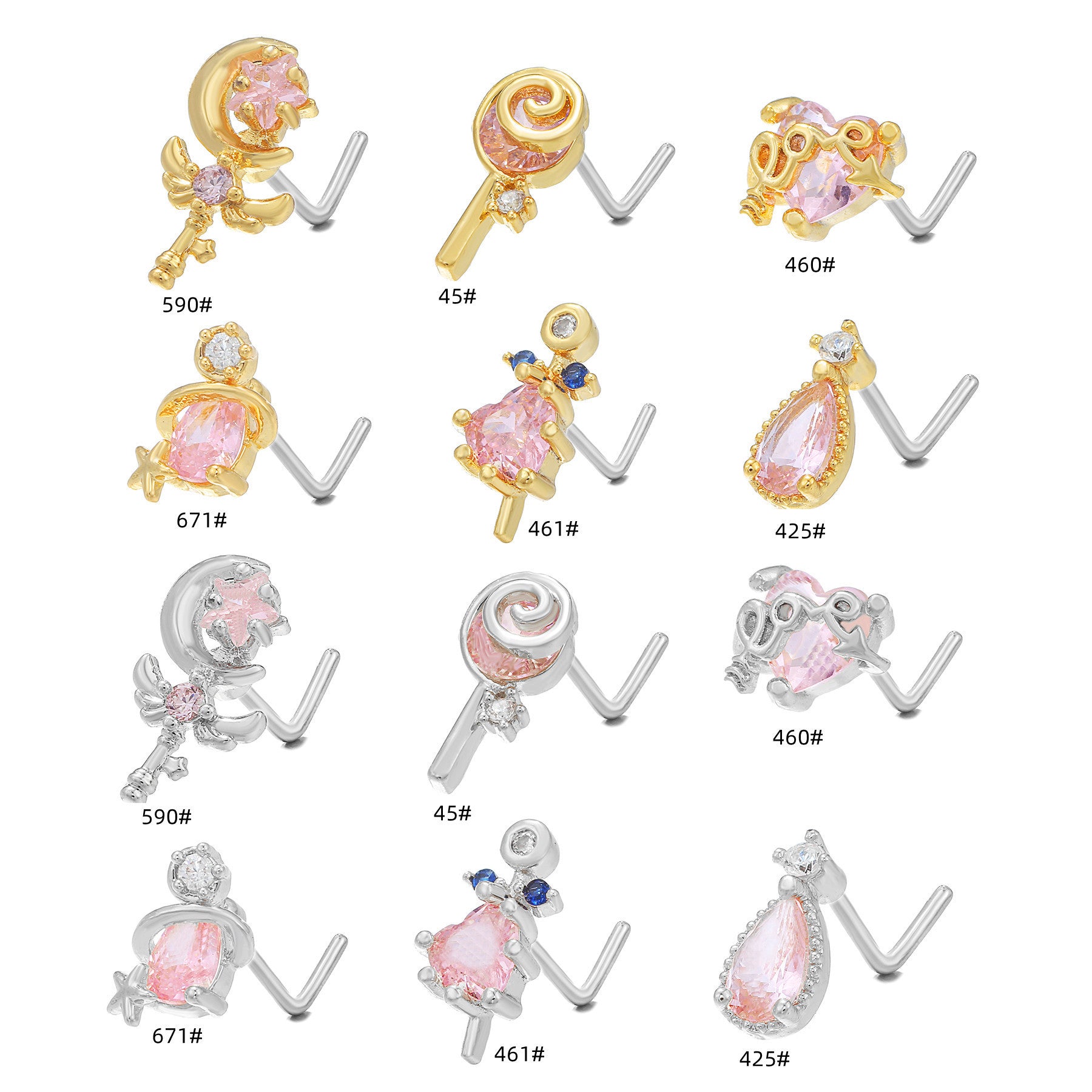 New Zircon Nose Stud Fashion Geometric Personality