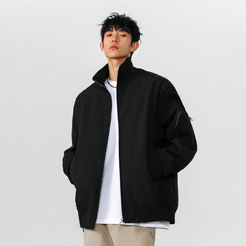 Men's Large Size Multi-pocket Short Flight Jacket