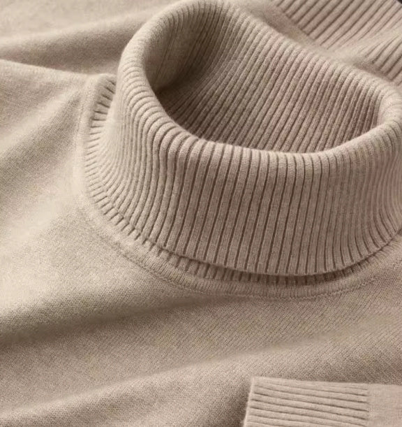 Fleece-lined Thick Soft Warm One Mock Neck Sweater
