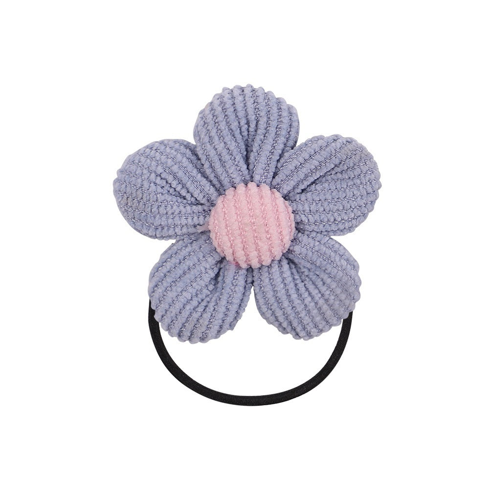Cute Children Color Flower Rope Student Hair Band Hair Rope Hair Accessories