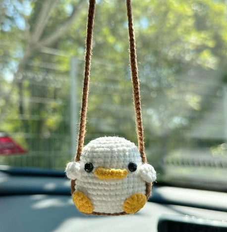 Handmade Knitted Flower Car Accessories Rearview Mirror
