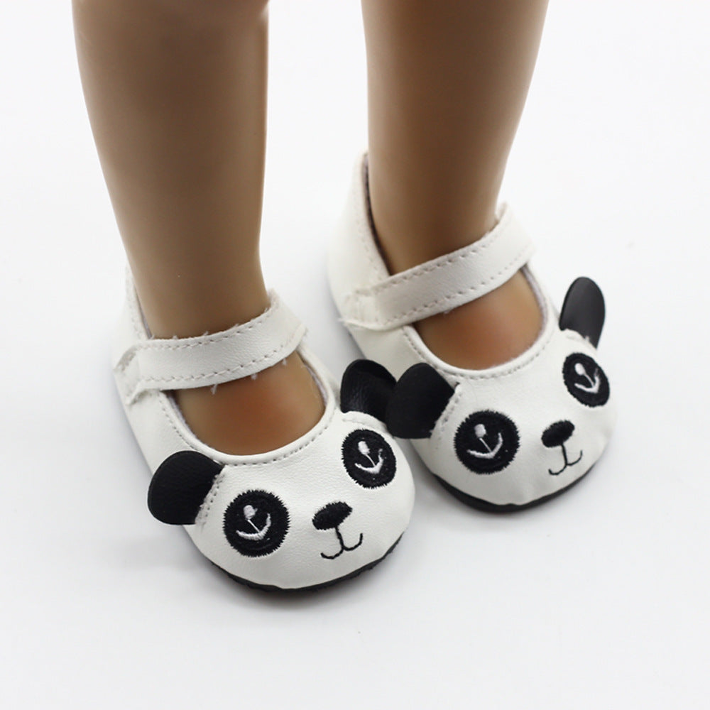 Doll Dress-up Shoes Cute Cartoon Panda Princess Shoes 18-inch Doll Accessories