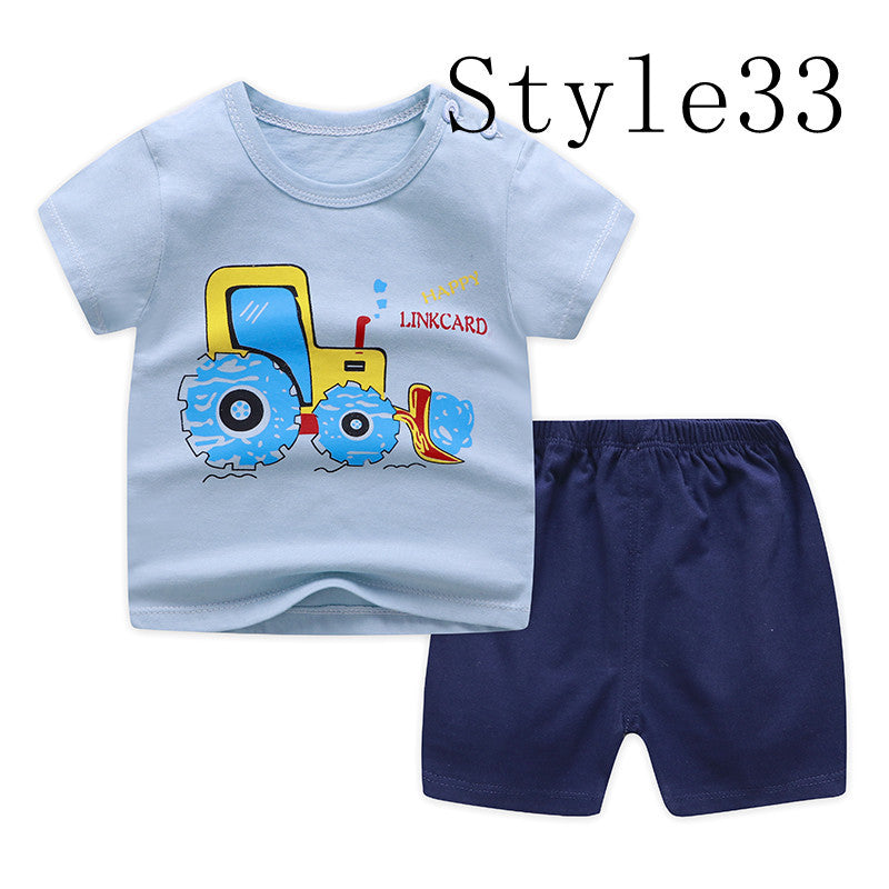 Children's Short-sleeved Suit, Cotton Clothes, Children's Clothing