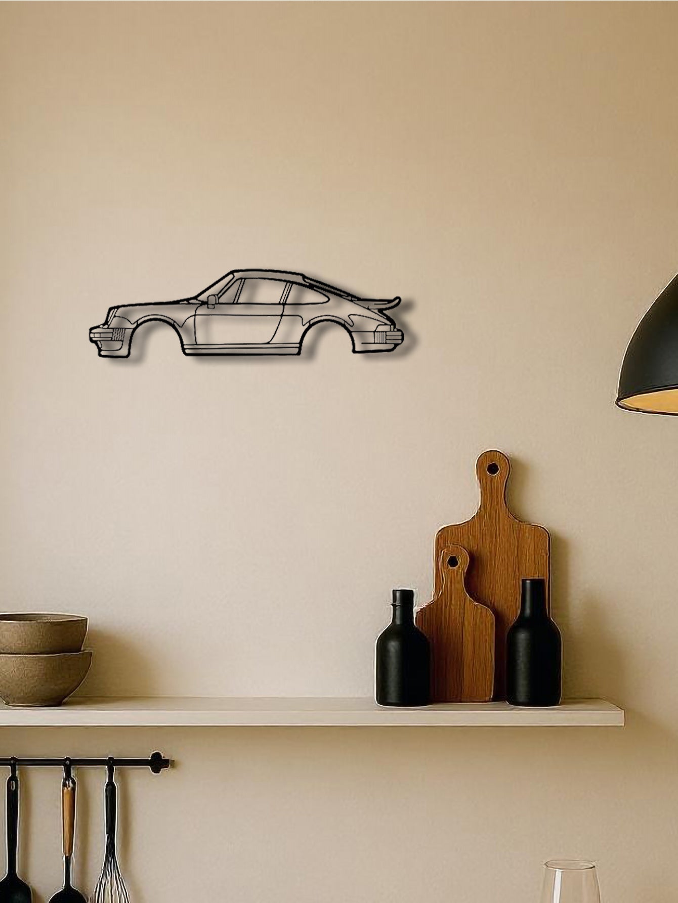 Metal Line Sports Car Metal Wall Art - Auto Enthusiast Gift Home Garage Decor