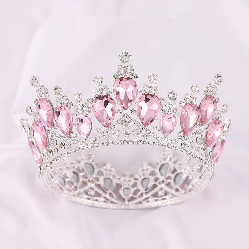 Round Crown Luxury Crystal Crown Bride Wedding Headdress Wedding Dress Accessories