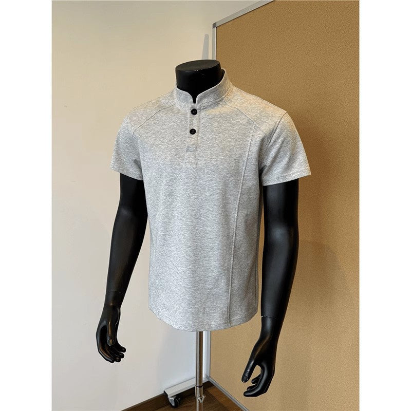 Shoulder Structure Patchwork Short-sleeved T-shirt