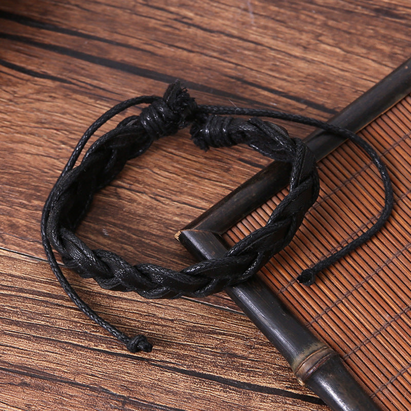 Cross-border Hot Selling Men's Multi-layer Leather Bracelet Combination Match Sets Hand-woven Simple Bracelet