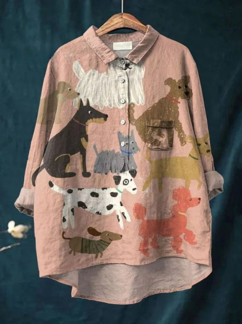 Vintage Printed Animal Women's Shirt