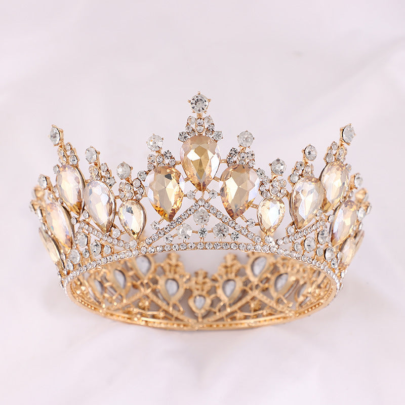 Round Crown Luxury Crystal Crown Bride Wedding Headdress Wedding Dress Accessories