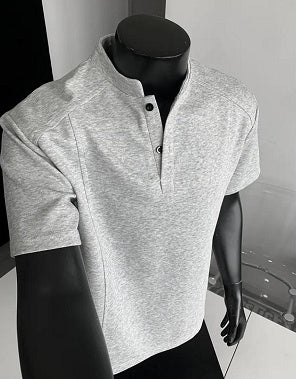 Shoulder Structure Patchwork Short-sleeved T-shirt
